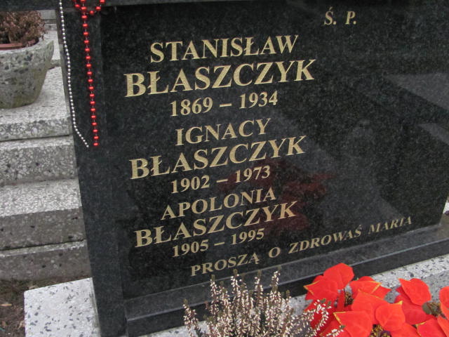 Apolonia Błaszczyk 1905 Łódź Ruda - Grobonet - Wyszukiwarka osób pochowanych