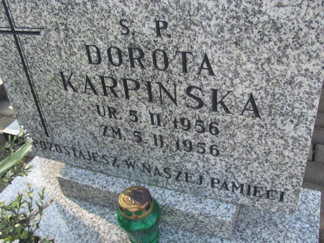 Dorota Karpińska 1956 Łódź Ruda - Grobonet - Wyszukiwarka osób pochowanych