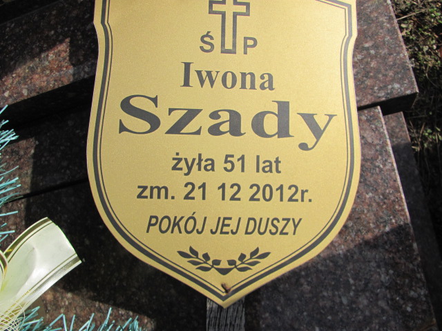 Iwona Szady 1961 Łódź Ruda - Grobonet - Wyszukiwarka osób pochowanych