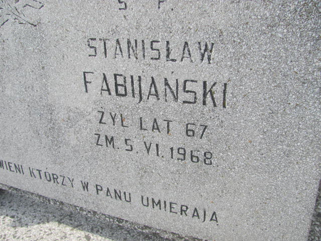 Stanisław Fabijański Łódź Ruda - Grobonet - Wyszukiwarka osób pochowanych